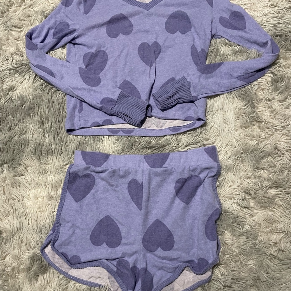 Colsie Purple Heart Pajama Set
